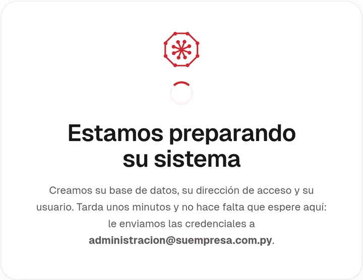 Pantalla de espera mientras se prepara el sistema