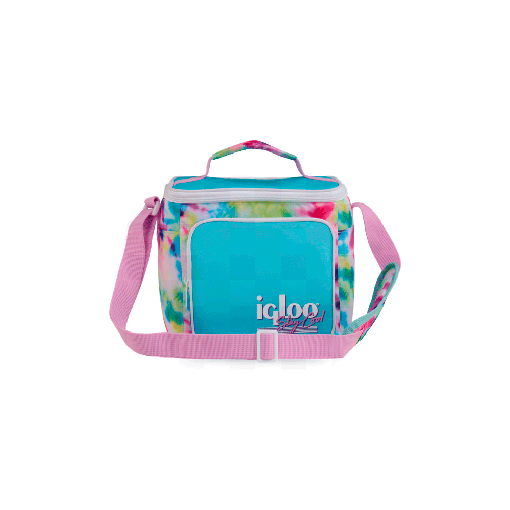 BOLSA TERMICA IGLOO 9 LATAS VERTICAL LUNCH RETRO CELESTE 63085