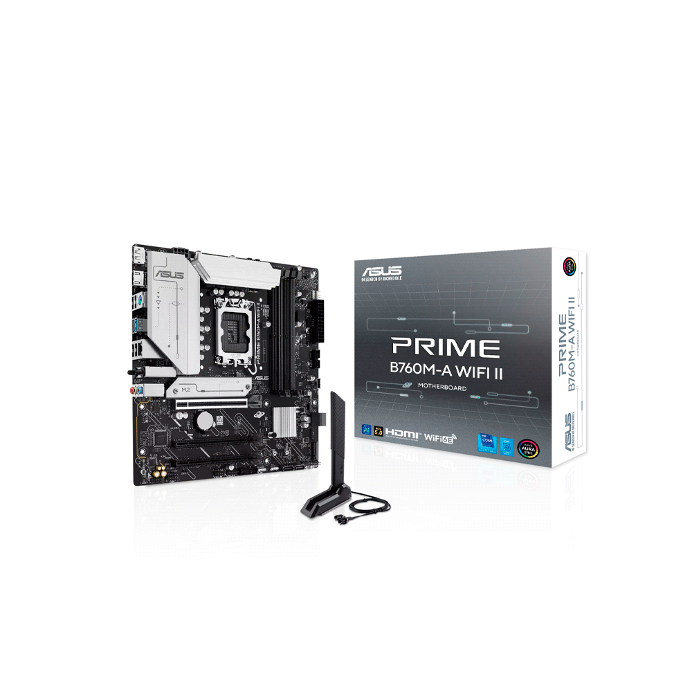 PLACA MADRE ASUS 1700 PRIME B760M-A WIFI II DDR5 S/R/HDMI/DP/2M2/USB3.2/MATX