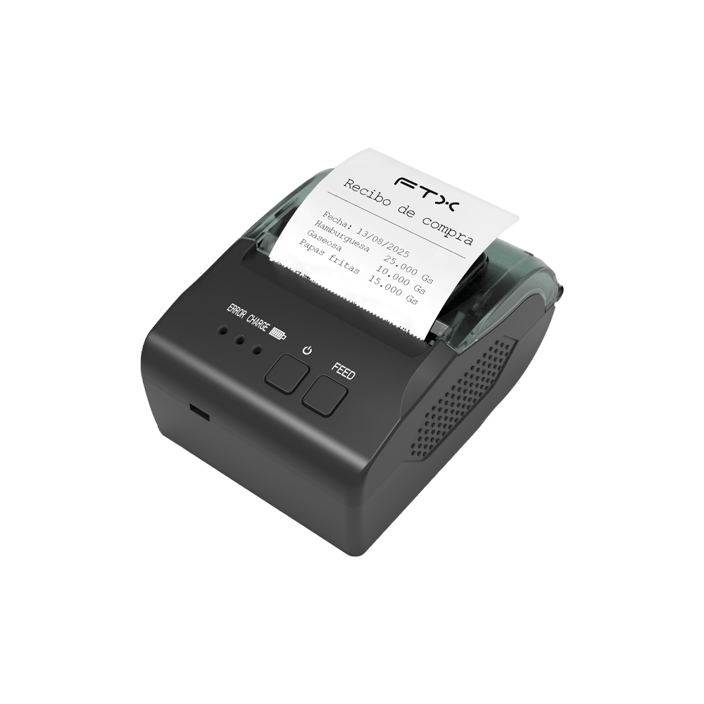 IMPRESORA TERMICA DIRECTA FTX RECIBOS 2" TDR058BT PORTATIL USB/BT NEGRO