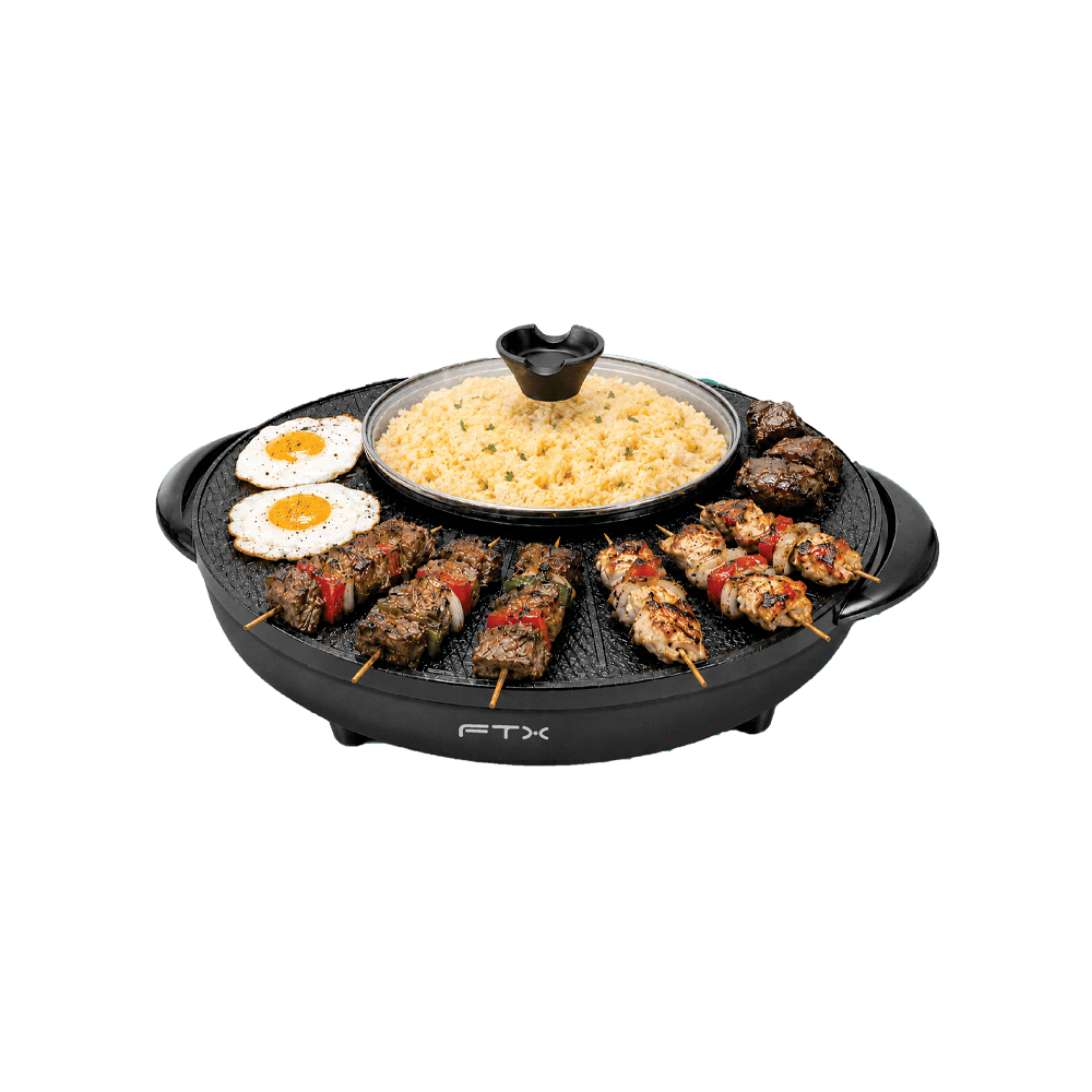 PARRILLA ELECTRICA + OLLA FTX 1360W 220V 1.5L REDONDA EG2-340