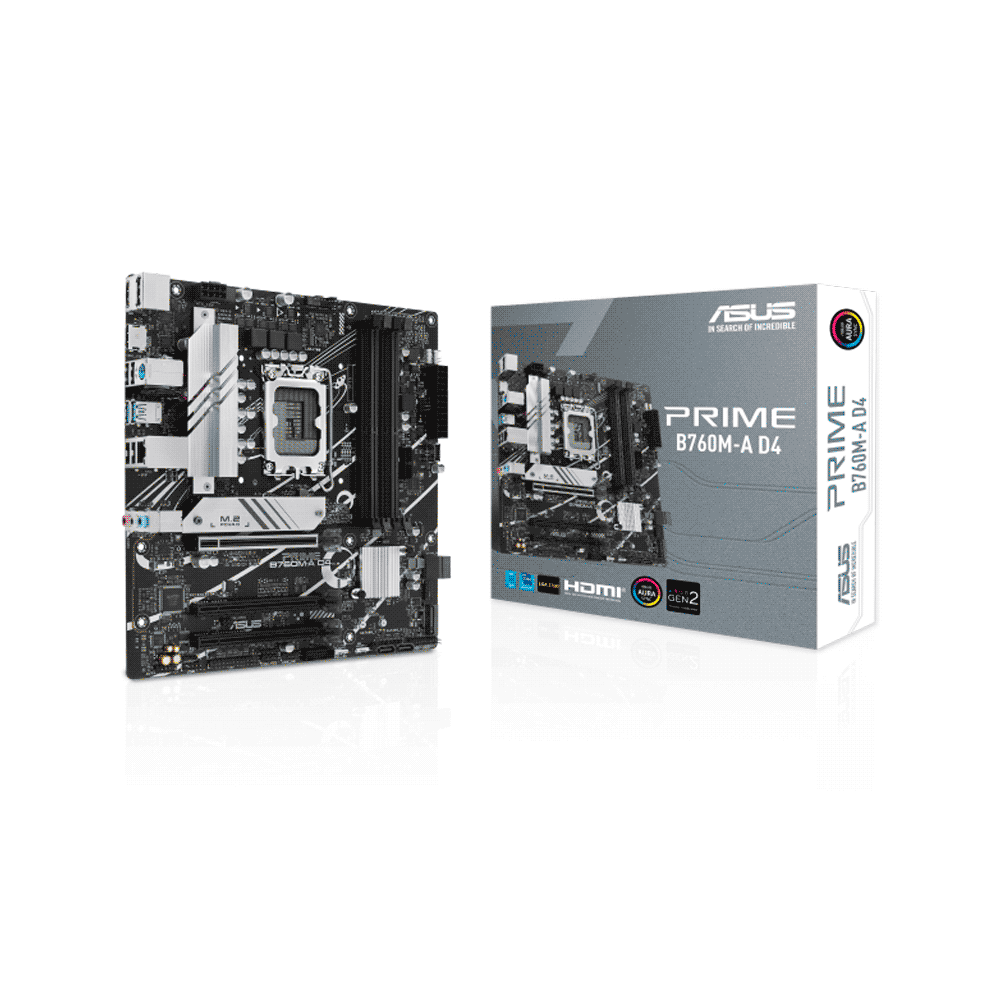 PLACA MADRE ASUS 1700 PRIME B760M-A D4 S/R/2HDMI/DP/2M2/USB/MATX/AURA