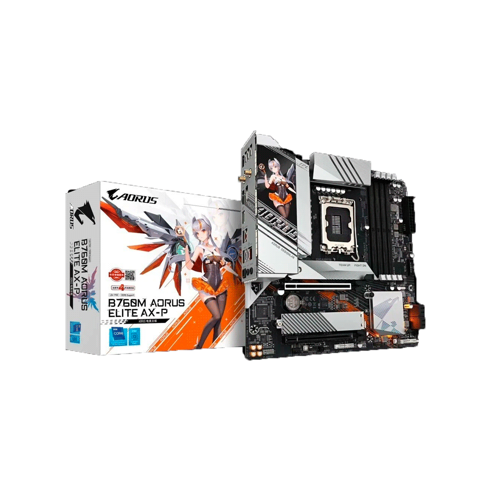 PLACA MADRE GIGABYTE 1700 B760M AORUS ELITE AX-P DDR5 V/S/R/HDMI/DP/2M2/USB3.2/MATX