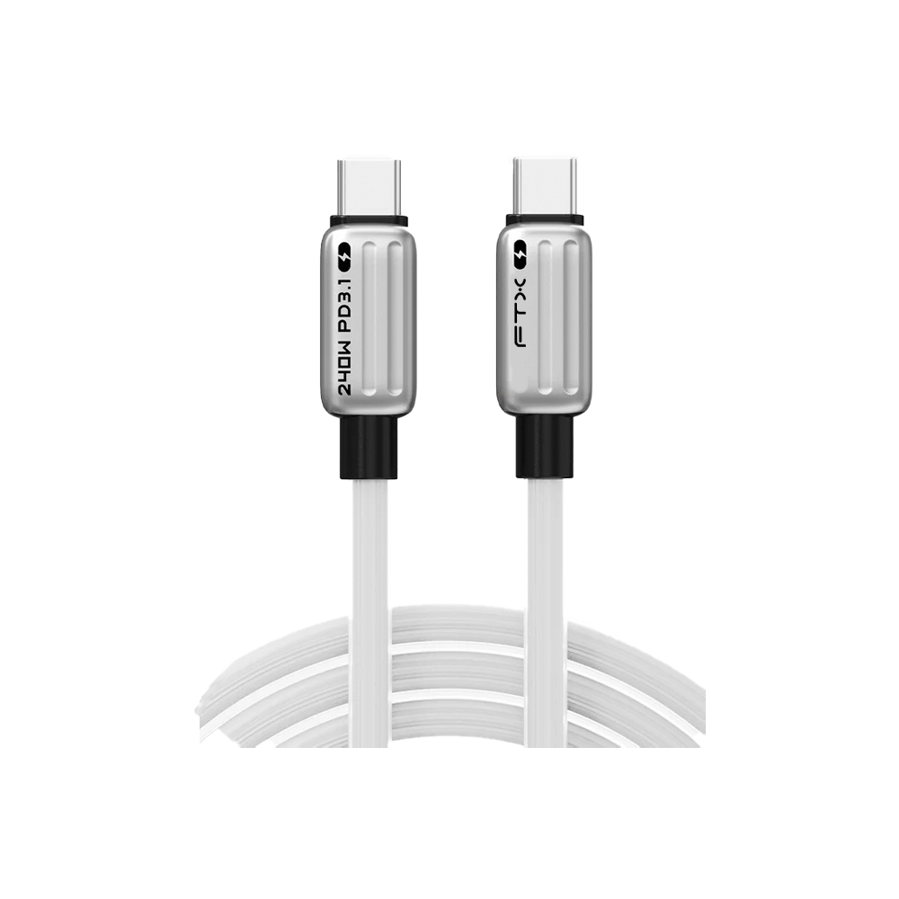 CABLE USB-C M/M 2M FTX-CM240-ZSW2 240W/480MBPS/5A/48V/IPHONE BLANCO