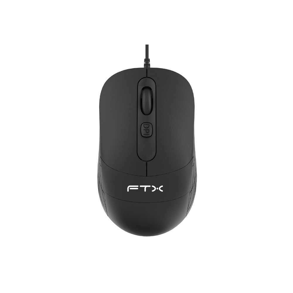 MOUSE FTX USB FTXM73 2400DPI/4 BOTONES/1.2M/NEGRO