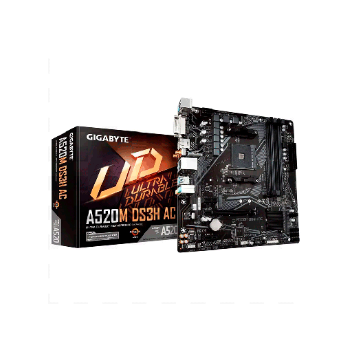 [A520M DS3H AC] PLACA MADRE GIGABYTE AM4 A520M DS3H AC S/R/HDMI/DP/DVID/M2/WIFI/DDR4/USB3.2/MATX