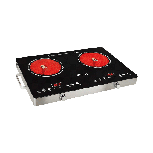 [FTX FEC-80] PLACA DE COCINA VITROCERAMICA FTX 7000W 220V DIGITAL/ 2 HORNALLAS NEGRO C/SELECTOR FEC-2H