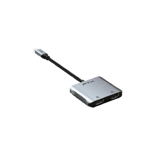 [FTX CM2H8K-AG] ADAPTADOR USB-C - 2 HDMI/USB-C/USB-A FTX-CM2H8K-AG 8K/60HZ/100W/GRIS